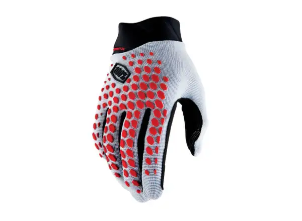 100% Geomatic pánské rukavice Grey/Racer Red