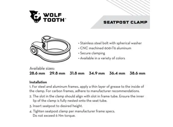 Wolf Tooth sedlová objímka 39,7 mm fialová