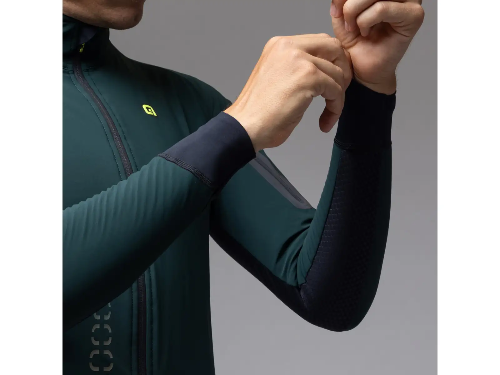 Alé R-EV1 Thermo Shield pánská zimní cyklistická bunda Bottle Green