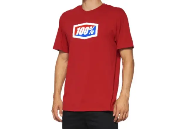 100% Official pánské triko krátký rukáv Red